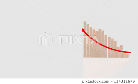Economic Downtrend Bar Chart for Business concept 3d Rendering. Economic Downtrend Bar Chart for Business concept 3d Rendering. 134311679