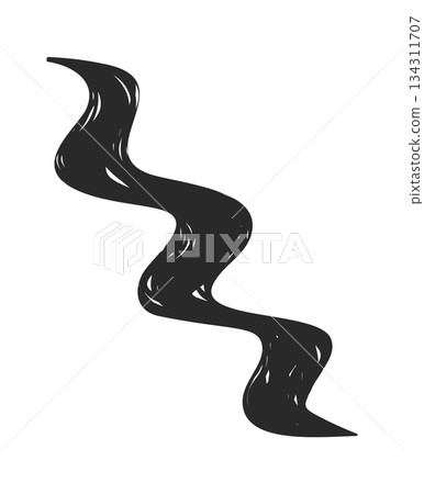 Wavy line music doodle symbol Wavy line music doodle symbol 134311707