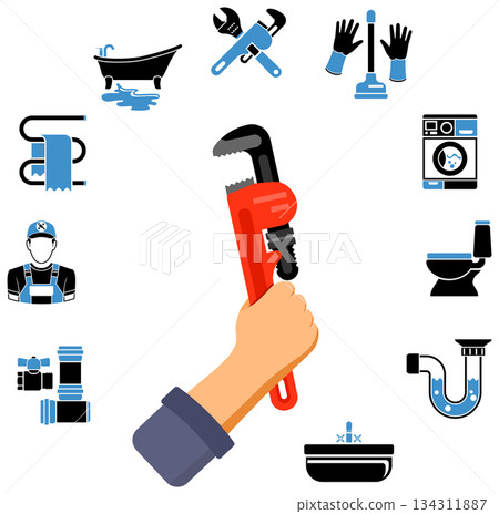 Plumbing Service Infographics Plumbing Service Infographics 134311887