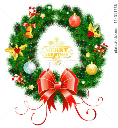 Christmas Wreath with Toys 134311888