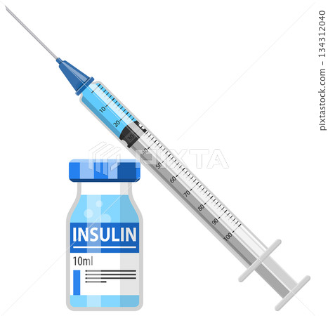 Plastic Medical Syringe and Vial Icon Plastic Medical Syringe and Vial Icon 134312040