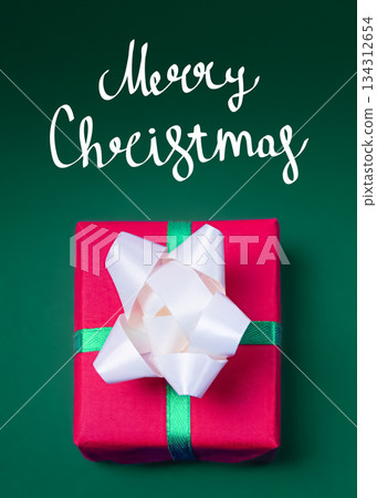 Handwritten Christmas greetings on a photo 134312654