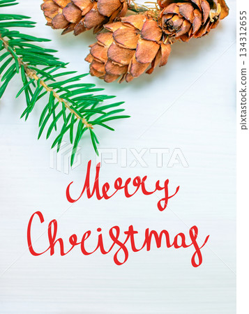 Handwritten Christmas greetings on a photo 134312655