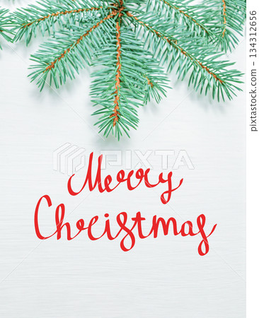 Handwritten Christmas greetings on a photo 134312656