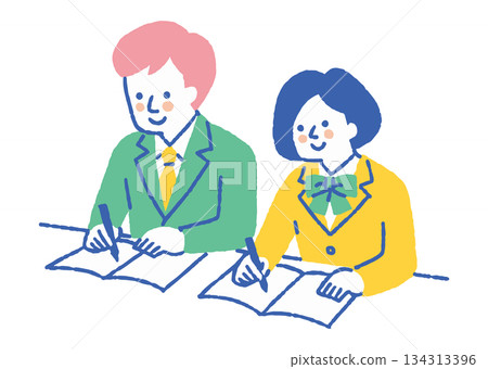 Students taking classes in the classroom_color 134313396