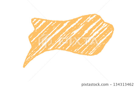 Wavy chalk speech bubble with sketch style and fluid diagonal edge. Talk symbol pairs chat and message communication in a hand drawn form for playful visual impact. 134313462