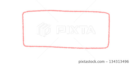 Crayon sketch rectangle quote frame with organic outline. Border forms a box template in soft pink, giving a clean background and outline for creative quote and text. Modern graphic for minimalist 134313496