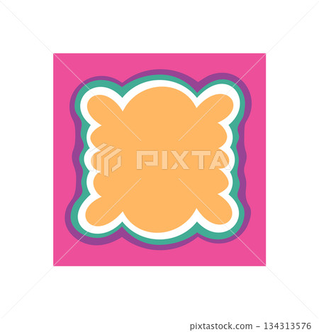 Groovy retro frame with wavy rectangle border. Abstract shape blends funky and colorful y2k background, offering a playful and graphic accent for trendy, modern design use projects. Groovy retro frame with wavy rectangle border. Abstract shape blends funky and colorful y2k background, offering a playful and graphic accent for trendy, modern design use projects. 134313576
