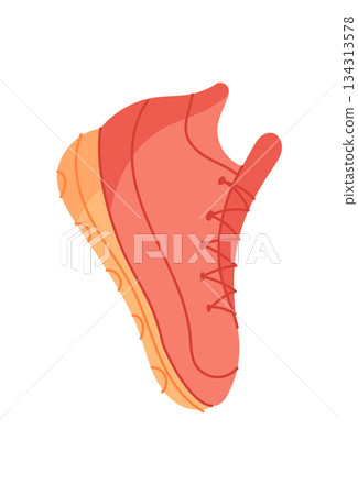 Trendy flat view of sports sneakers highlights footwear as essential gym equipment. These athletic shoes combine fitness style and sportswear for workout or healthy lifestyle visuals. Trendy flat view of sports sneakers highlights footwear as essential gym equipment. These athletic shoes combine fitness style and sportswear for workout or healthy lifestyle visuals. 134313578