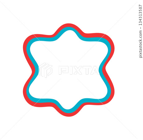 Groovy retro wavy frame shape creates a colorful abstract outline. This bold border with y2k style forms a graphic background, ideal for trendy modern art concepts. Groovy retro wavy frame shape creates a colorful abstract outline. This bold border with y2k style forms a graphic background, ideal for trendy modern art concepts. 134313587