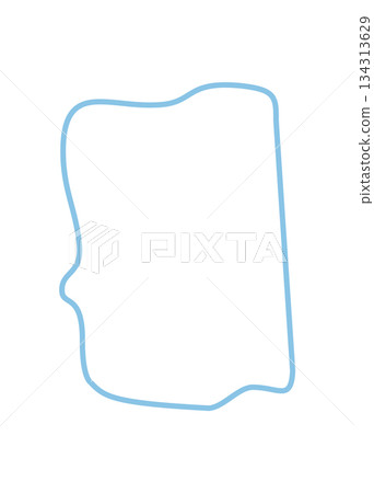 Hand drawn squiggle outline frame with an irregular rectangle shape. Organic textbox with a unique border fits creative text or background needs, making it perfect for simple templates and modern 134313629