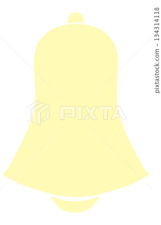 A simple light yellow bell illustration A simple light yellow bell illustration 134314118