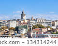 Galata Tower and Ferry Terminal in Istanbul, Turkey 134314244