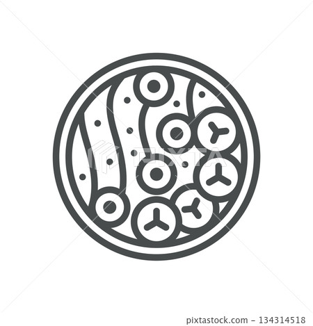 Smoothie Bowl Icon. Thin Line Illustration of a Decorative Bowl Filled with Smoothie, Fruits and Seeds, Symbolizing Healthy Breakfast, Acai Bowl and Superfood Meal. Isolated Outline Vector Sign. 134314518