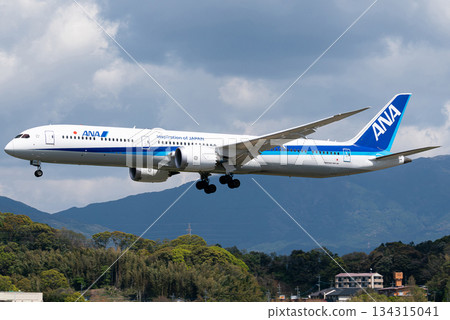 全日空波音787-10客機正接近福岡機場 全日空波音787-10客機正接近福岡機場 134315041