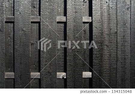 Burnt cedar wall, charcoal board Burnt cedar wall, charcoal board 134315048