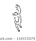 Running in the Year of the Horse 2026! A front line drawing of a horse moving forward vigorously 134315079