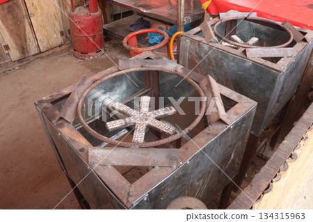 gas stove on kitchen for cooking 134315963