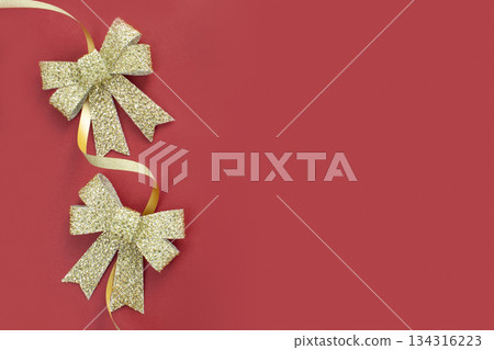 Butterfly ribbon knot and copy space 134316223