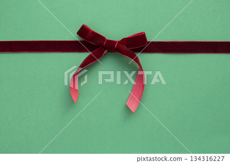 Butterfly ribbon knot and copy space 134316227