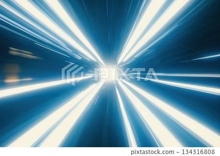 Radiant White Light Portal in the Middle of a Bright 2D Space Environment 134316808