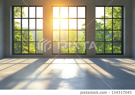 Bright and Airy Modern Industrial Loft with Sleek Concrete Floor and Large Windows Bright and Airy Modern Industrial Loft with Sleek Concrete Floor and Large Windows 134317045