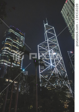 Night view of Chater Road Central Hong Kong Night view of Chater Road Central Hong Kong 134318109