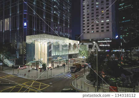 Night view of Chater Road Central Hong Kong Night view of Chater Road Central Hong Kong 134318112