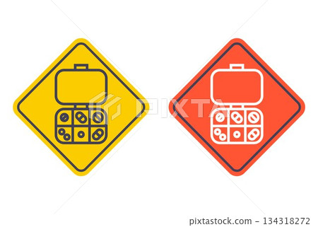 Pill box icon for daily use. Pill box icon for daily use. 134318272
