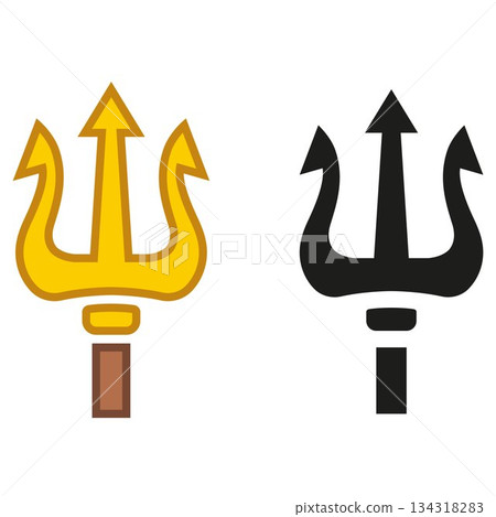 Trident staff icon. Trident staff icon. 134318283