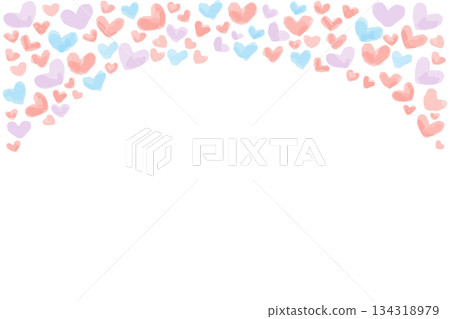 Fluffy Watercolor Heart Material Series | Colorful Heart Header 134318979