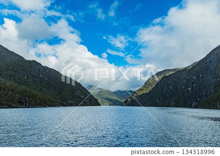 從渡輪上看到的挪威峽灣美景 134318996