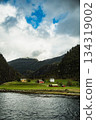 Beautiful Norwegian fjords and small houses 134319002