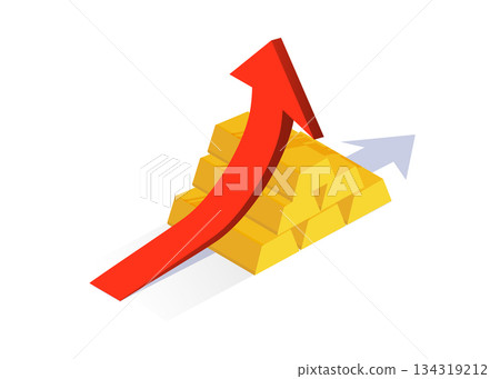 Growth Gold bars rising up stock illustration Growth Gold bars rising up stock illustration 134319212