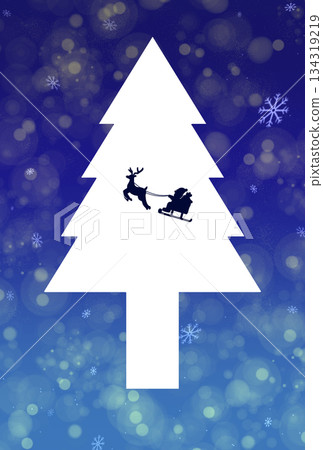 Christmas tree and Santa Claus in the night sky Christmas tree and Santa Claus in the night sky 134319219