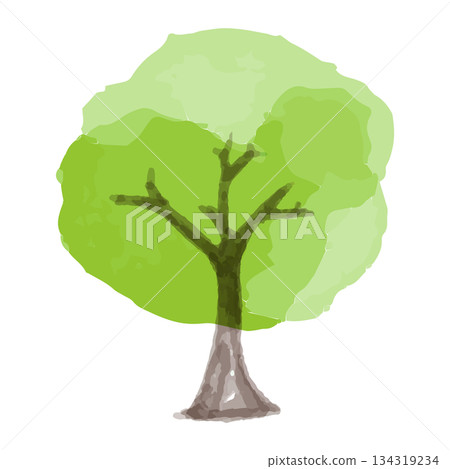 Fluffy watercolor material series | Green tree (fluffy round silhouette) Fluffy watercolor material series | Green tree (fluffy round silhouette) 134319234