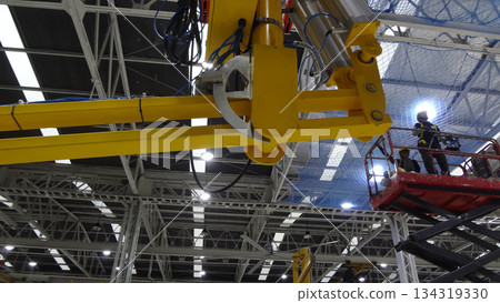 Aerial Work Platform for Overhead Machinery Installation 134319330