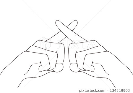 Simple hand illustration material 134319903