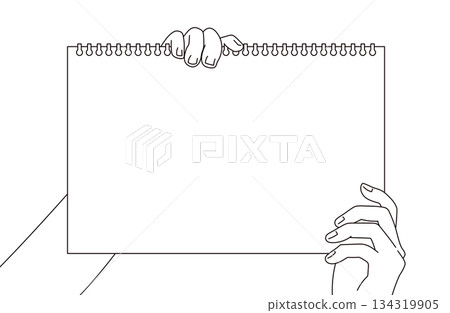 插圖材料為紙張和手持物 插圖材料為紙張和手持物 134319905