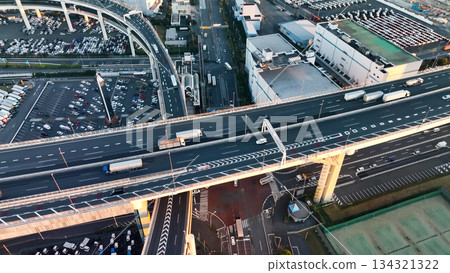 無人機航拍高速公路交叉口 134321322