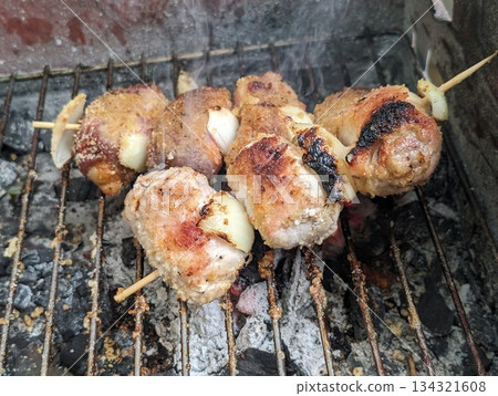 Involtini grilled on the barbecue Involtini grilled on the barbecue 134321608