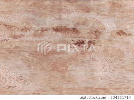 Light reddish-brown polished wood surface background texture close-up. 134321714