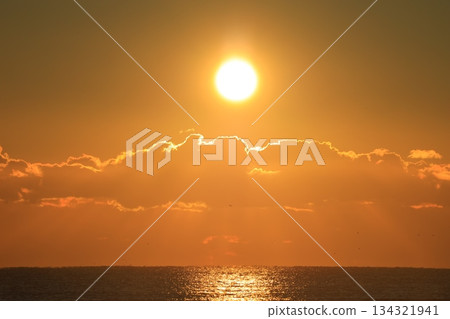 A sea stained in a morning glow A sea stained in a morning glow 134321941