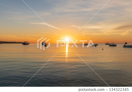 Sunrise over the sea. Panoramic seascape. Sunrise over the sea. Panoramic seascape. 134322385