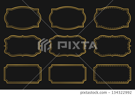 Sparkling simple line frame set 134322992
