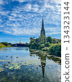 Church reflected on the lake 134323144