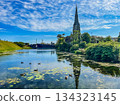 Church reflected on the lake 134323145