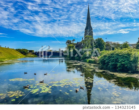 Church reflected on the lake Church reflected on the lake 134323145
