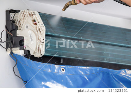 air conditioning cleaning service with water spray air conditioning cleaning service with water spray 134323361