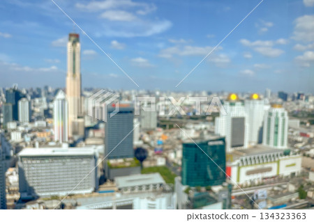 Abstract blur cityscape skyline building with blue sky background 134323363